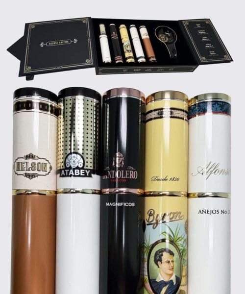 Selected Tobacco Deluxe Edition 5 Cigar Sampler with Ashtray
