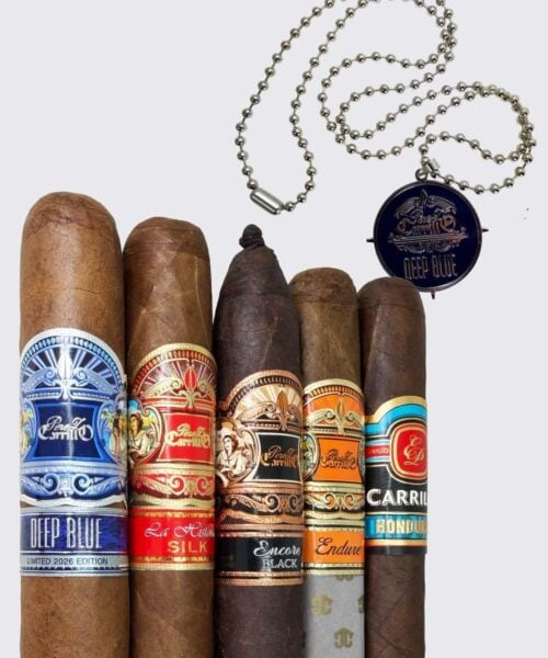 0c2037c5-3c03-475e-b318-e7c19eb0d817.jpeg Casa Carrillo Deep Blue Vareity 5 Cigar Sampler with Dog Tag